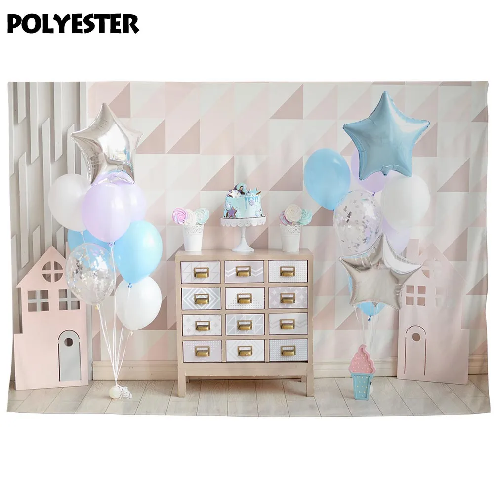 Фотофон allenjoy с декором на один год день рождения воздушные шары торт мороженое