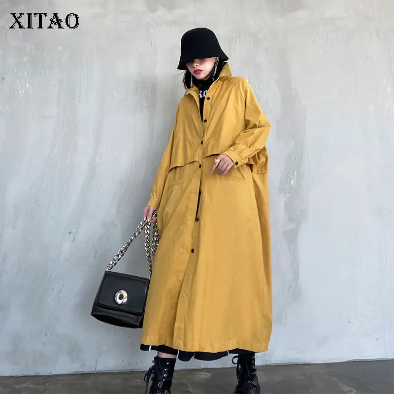 XITAO/большой размер длинный плащ в стиле пэчворк женская одежда весна 2020 новая