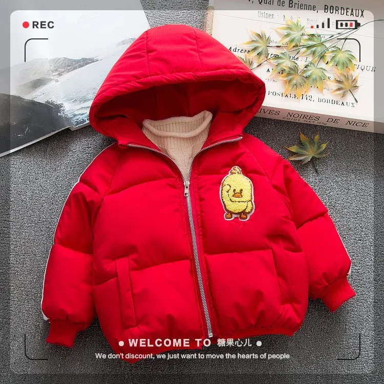 2019 New Winter Fashion Girls Boys Outerwear Coats Yellow Duck Cotton-padded Jackets Kids Jacket | Детская одежда и обувь