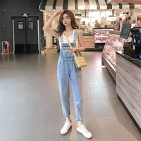 overalls 2021 summer denim overalls women korean style loose western style summer nine point pants popular two piece trend
