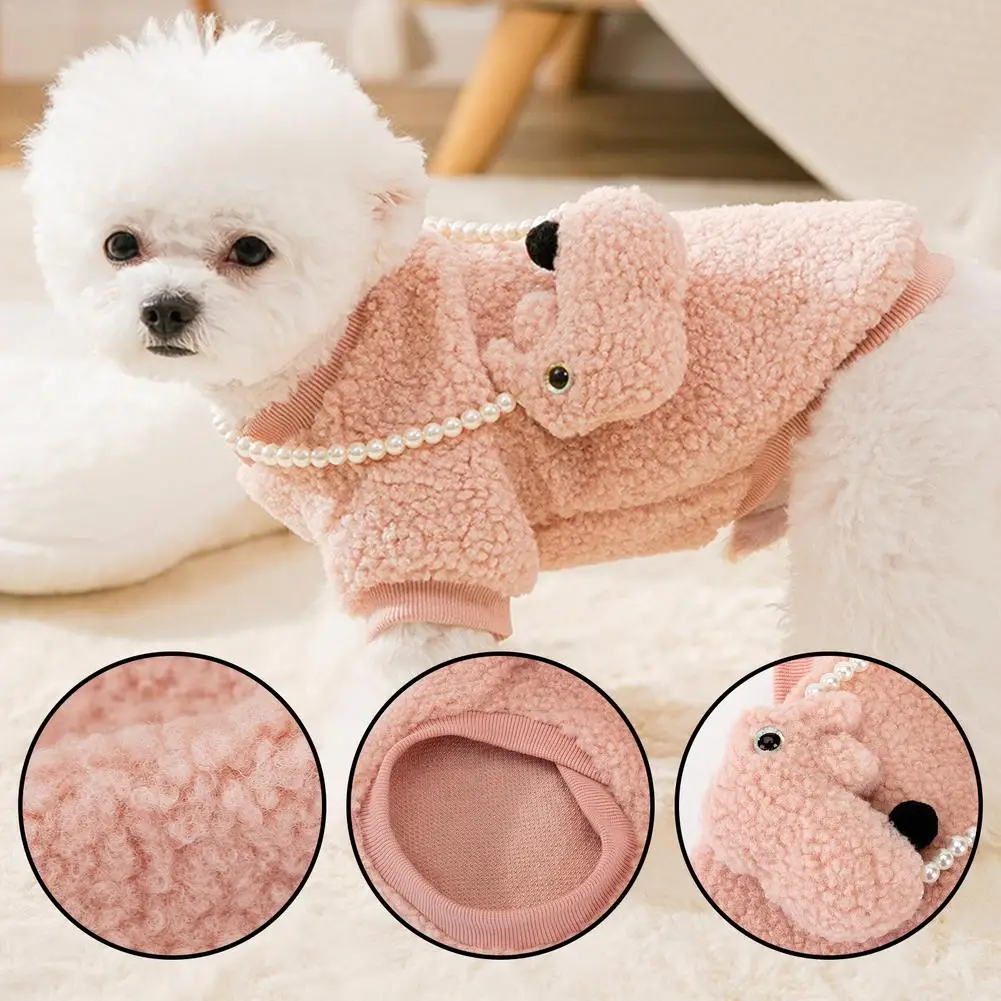 

Dog Clothes Cute Puppy Clothes Winter Warm Grainy Dog Sweater Cozy Pet Clothes with Backpack Rabbit Cute Pet Clothes Apparel