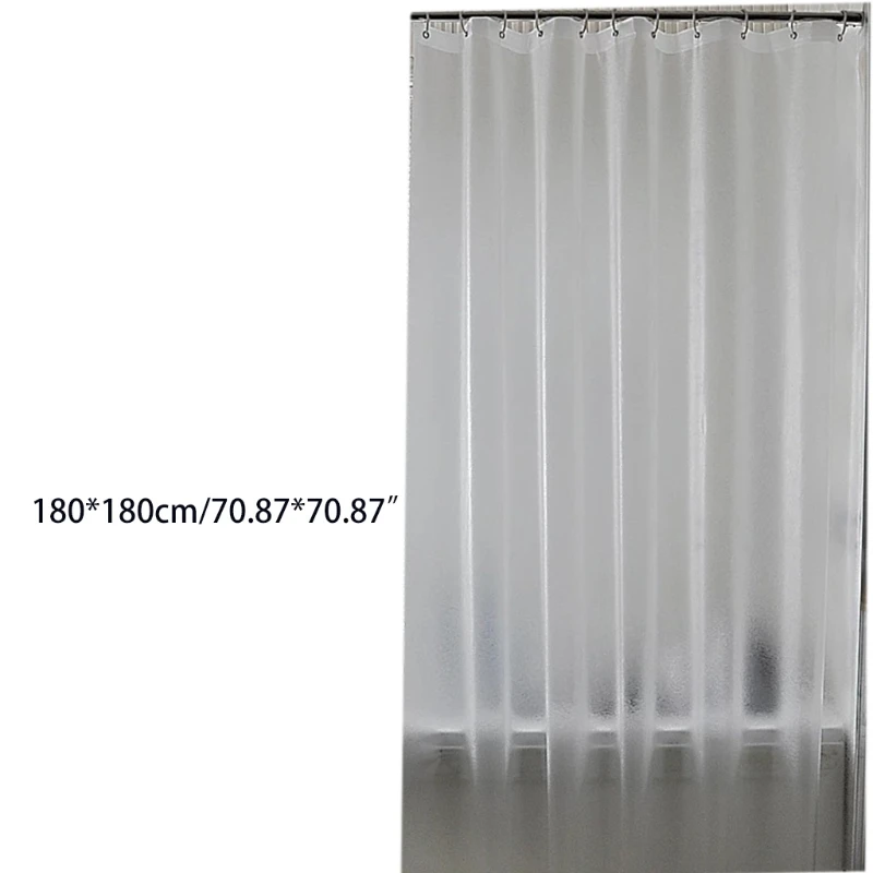 

34YA Bathroom Shower EVA Translucent Curtain Liner with 12 Grommet Holes Plastic Hooks Thickened Plastic Bath Frosted Panel