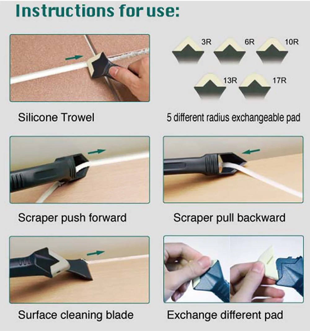 Многофункциональный инструмент для удаления силикона и металла 3 в 1 набор