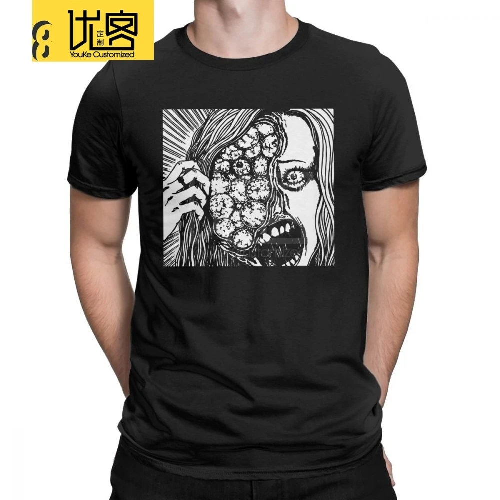 Junji Ito футболки Аниме Манга Япония Weeaboo Otaku ужасная футболка для мужчин короткий