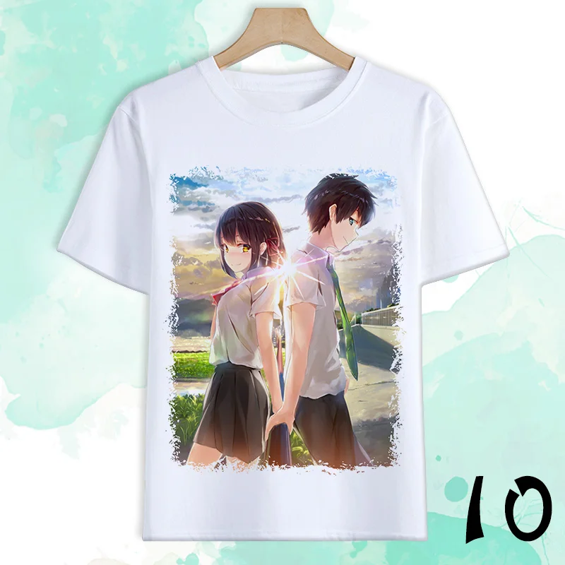 Japanese Anime Your Name Cosplay T Shirt Cartoon Tachibana Taki Miyamizu Mitsuha Print Summer T-Shirt Casual Top Tee Costume |