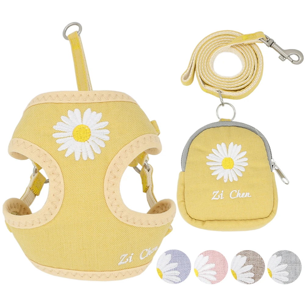 Поводок и поводок для собак набор с вышивкой дышащая Регулируемая сумка закусок