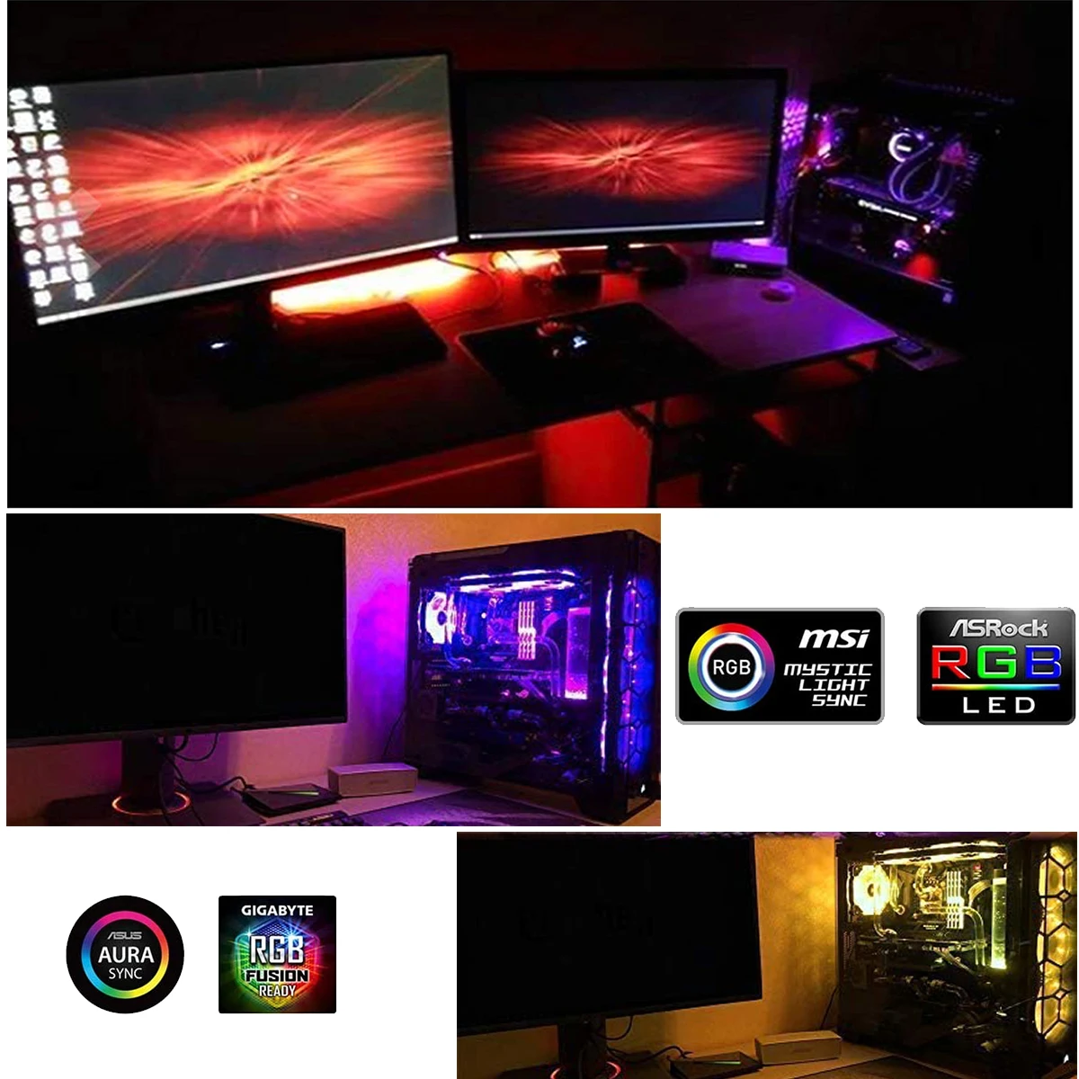 RGB-Лента светодиодная игровая для ПК 5050-0 3 м 4 контакта | Освещение