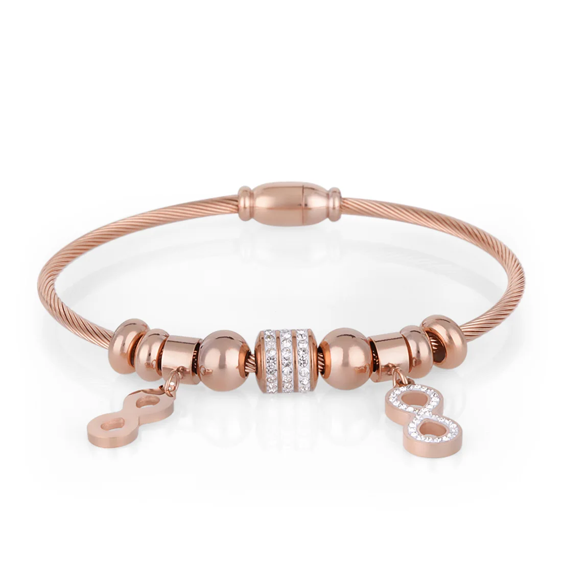 

Wesse JWEL1033 Womens Bracelet Bangles Fashion Jewelry Steel Rose Gold Birthday Gift for Womens