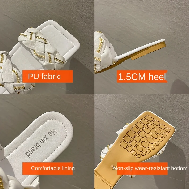 

Woven Slippers Women's Summer New Style Flat Indoor Slippers When Sexy Fashion Outdoor Beach Sandals