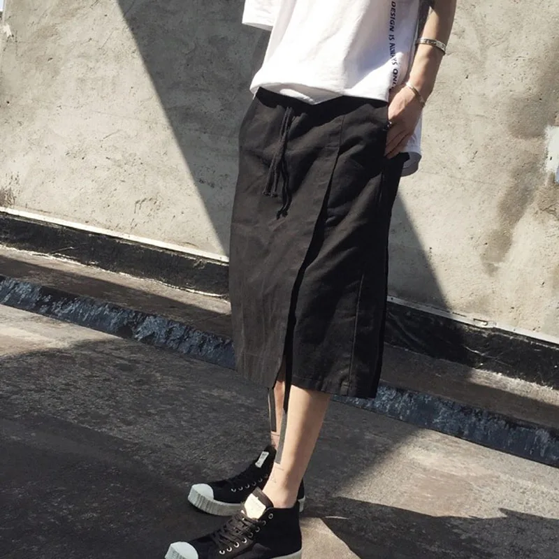 Мужские брюки летние новые асимметричные свободные шорты мужские повседневные