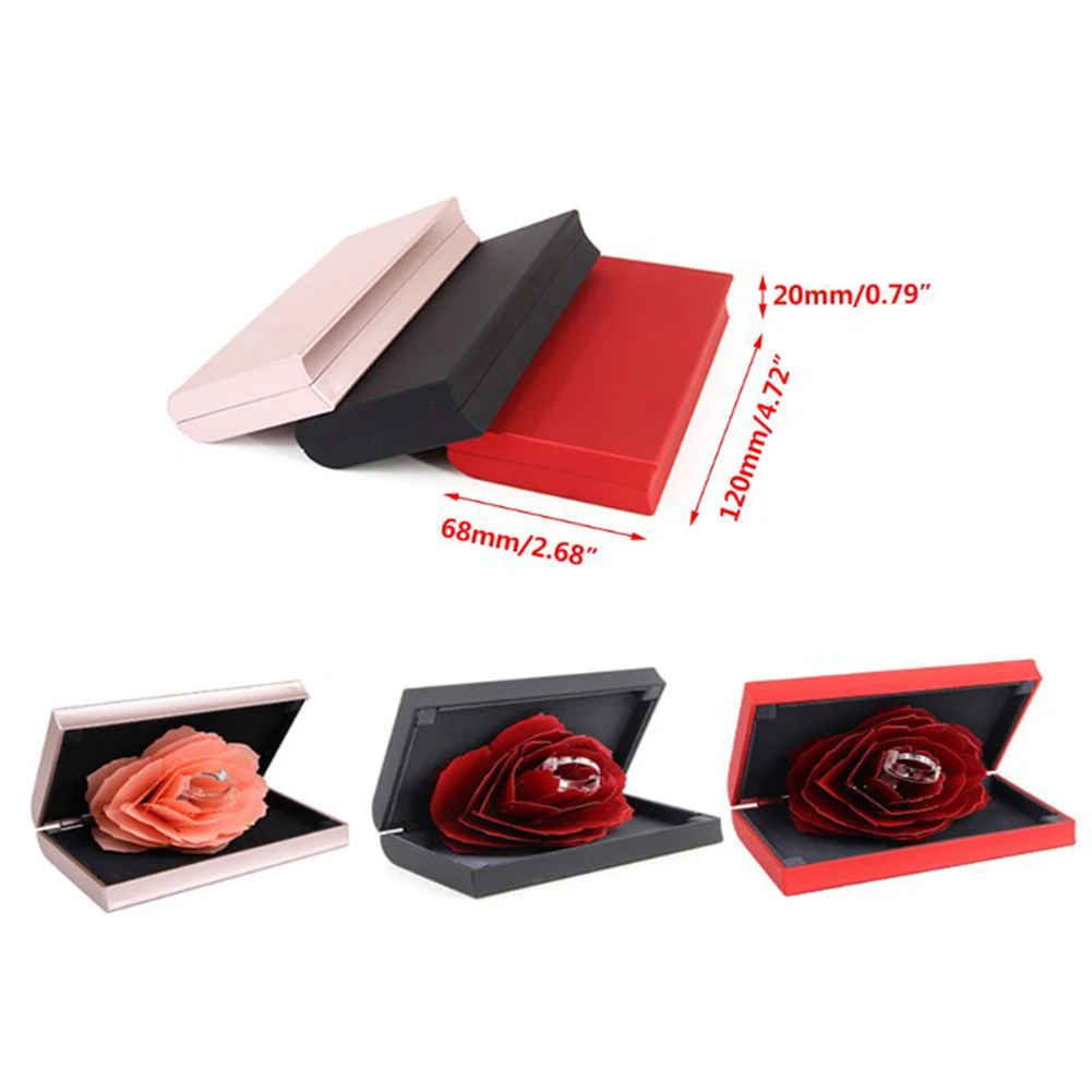 3D винтажные вращающиеся обручальные кольца коробка обручальное кольцо Роза