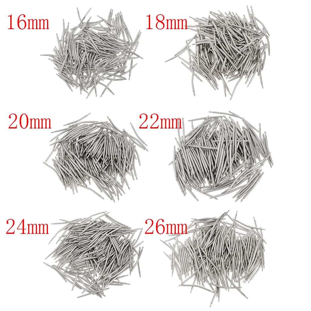 

200pcs Stainless Steel Curved Spring Bar Pins Link For 16-26mm Watch Strap Link Watch Repair Accessory Spring Bar Pins Link