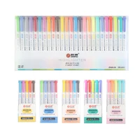 cute double head highlighter 25 colors mildliner pen set art supplies pastel marker pens student school office stationery mark