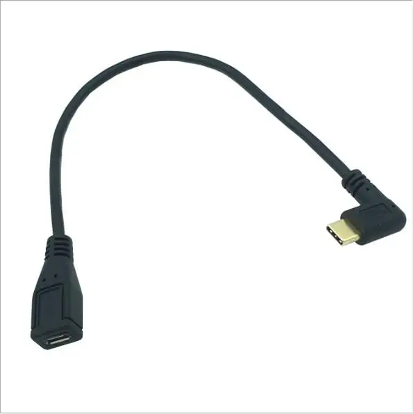 Позолоченный 90 ° Боковой изгиб type C revolution Micro5pin женский Android мобильный телефон