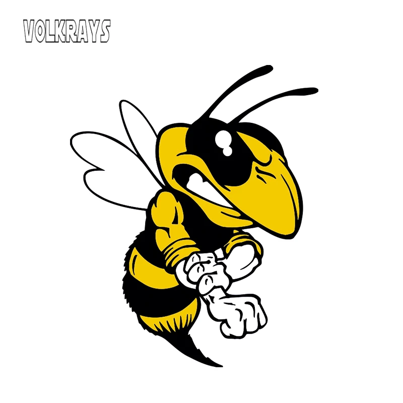 Автомобильная наклейка Volkrays с мультяшным злым Пчелой водонепроницаемое