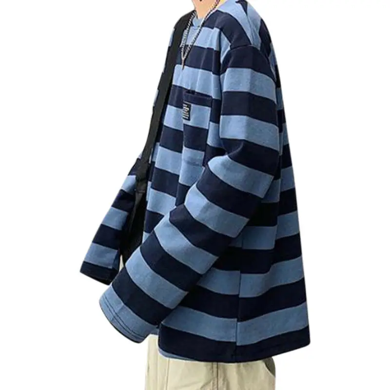 

Women's Long Sleeve Blouse T-shirt Casual Striped Tunic Top Loose Basic Shirts