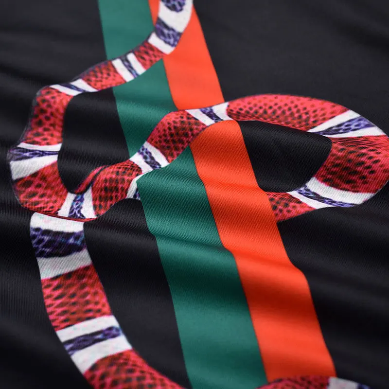 

Plus size men's fat man plus size long-sleeved sweater men's plus fat increase sports loose tide fat snake print