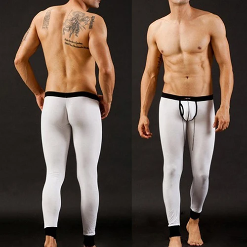 

Men's Underwear Fashion Sexy U Convex Pouch Skinny Long Pants Thermal Elastic Underwear Leggings Sports Training Yoga pants