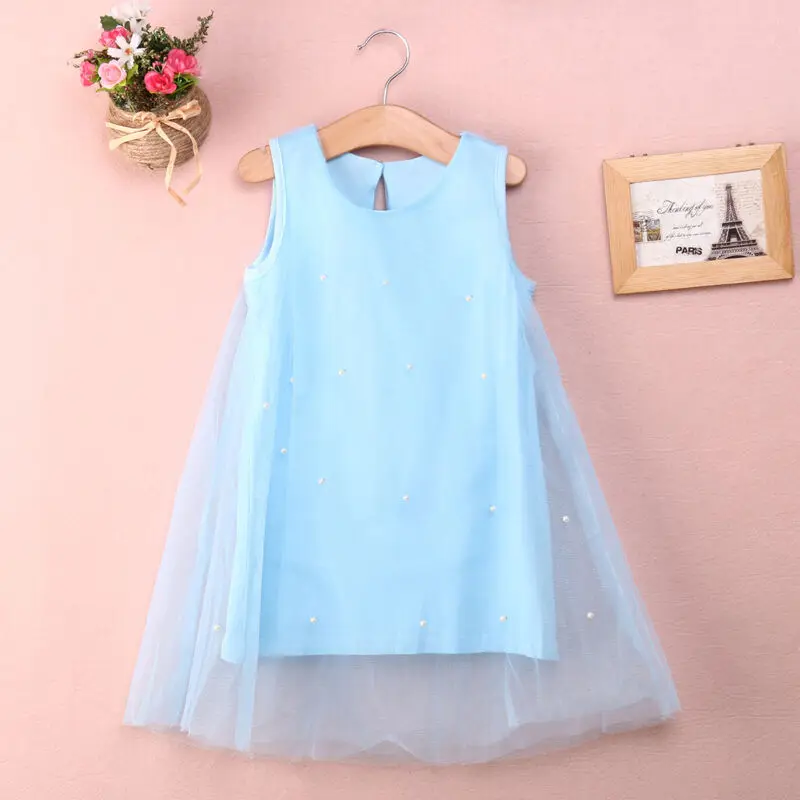 Prettty Girls Cute Toddler Baby Flower Girl Princess Party Dress Bead Tulle Gown Fancy Dresses New Fashion Children | Детская одежда и