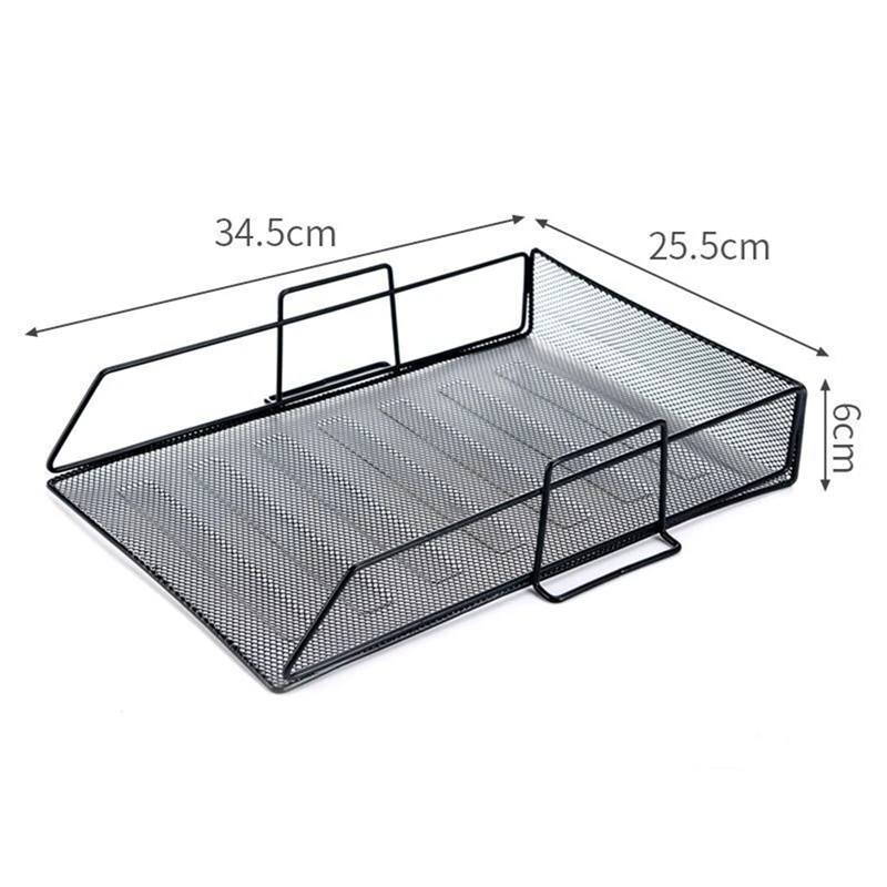

1Pc 34.5*25.5*6cm Desktop Office Supplies Creative File Information Rack Black Magazine Desktop Storage Display Stand
