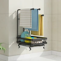 iron painted kitchen sink drain rack stand wall mounted rag sponge storage accessories organizer tools gadget container shelf