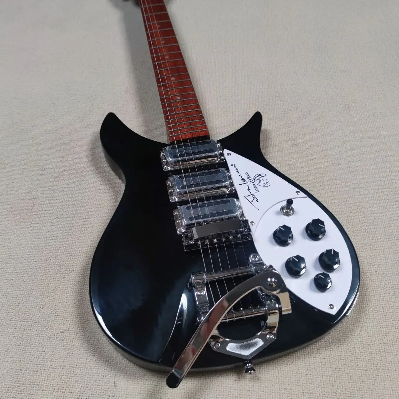Rickenback-6 струнная электрическая гитара 325 яркая черная краска материал высокого