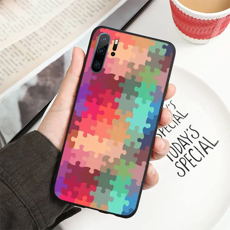 

Puzzle Jigsaw pattern Phone Case For Huawei honor Mate P 10 20 30 40 i 9 8 pro x Lite smart 2019 nova 5t