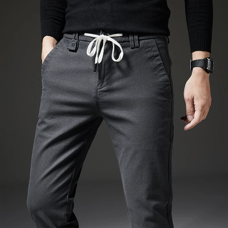 Зимние толстые плюс бархатные мужские хлопковые классические деловые