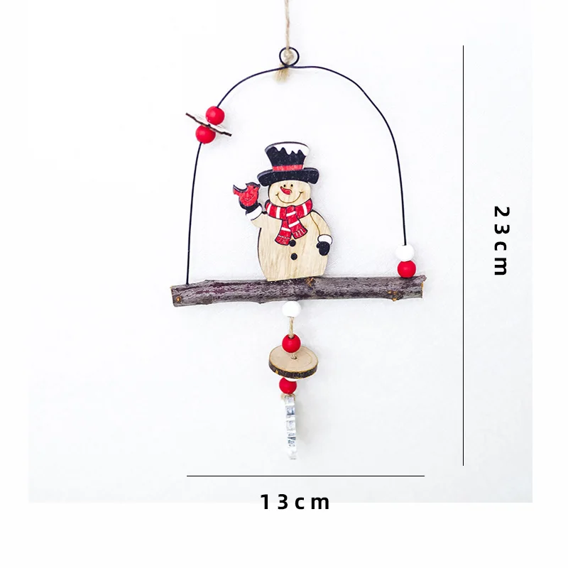 A Snowman Металлическая деревянная форма фонаря подвесное украшение Рождественская елка Декор стоящий Санта-Клаус Снеговик дверной кулон C1437 b - Цвет: A Snowman
