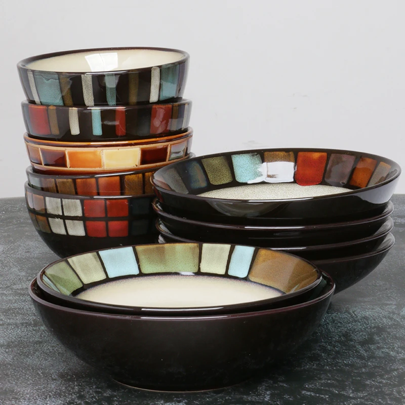 Японская креативная керамическая чаша в стиле ретро для общежития 6 дюймов