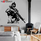Современная военная тема, морская печать американского солдата, военная Наклейка на стену, виниловый домашний декор, дизайнерские наклейки, фрески для мальчиков, настенный плакат, 3635