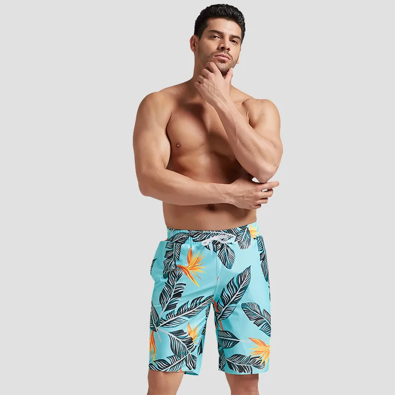 

Man Board Shorts Swimwear Men Swimming Trunks Floral Print Mens Swim Briefs Swimsuit Maillot De Bain Homme Bermuda Beach Wear 1D