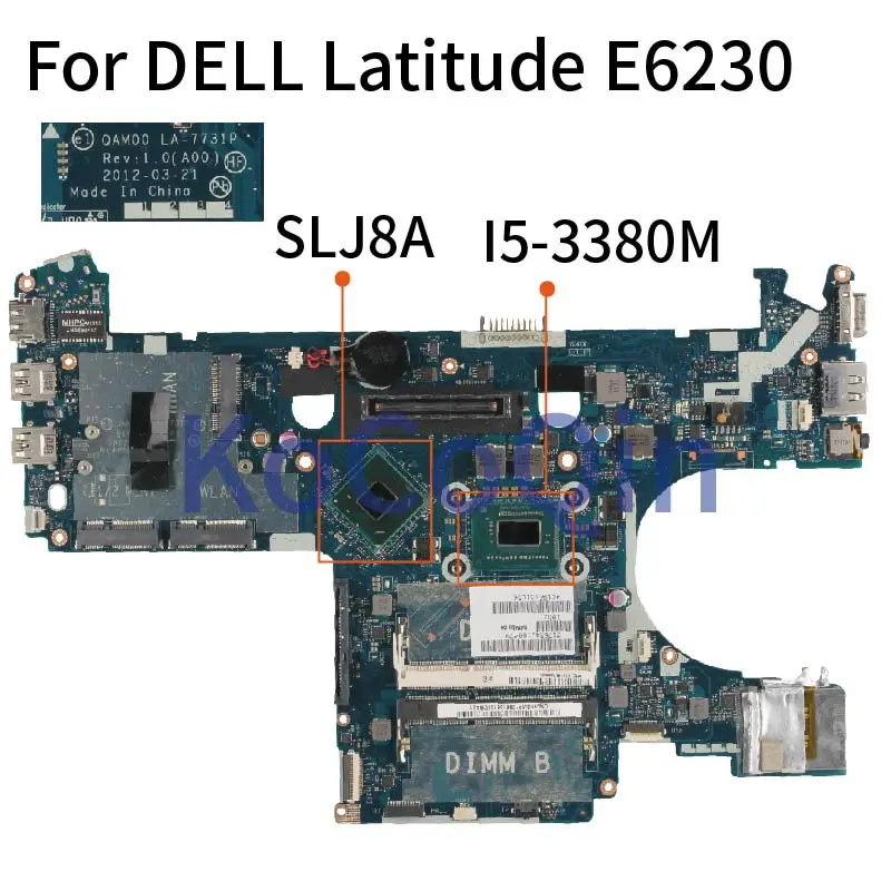 

Материнская плата DDR3 для ноутбука DELL Latitude E6230 Core I5-3380M материнская плата для ноутбука CN-09N5MP 09N5MP QAM00 LA-7731P SR0X9 SLJ8A
