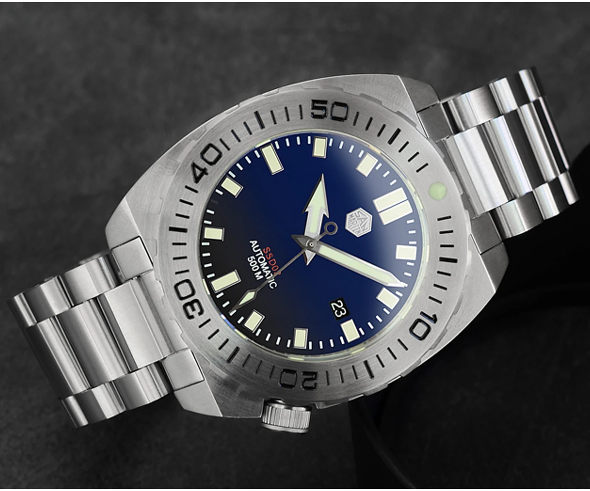 San Martin Diver часы Мужские механические часы Автоматические сапфировые водонепроницаемые 500 м светящиеся из нержавеющей стали Ограниченная серия