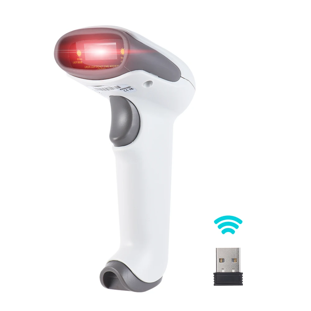 Портативный 1D сканер штрих-кода беспроводной и проводной ручной с приемником