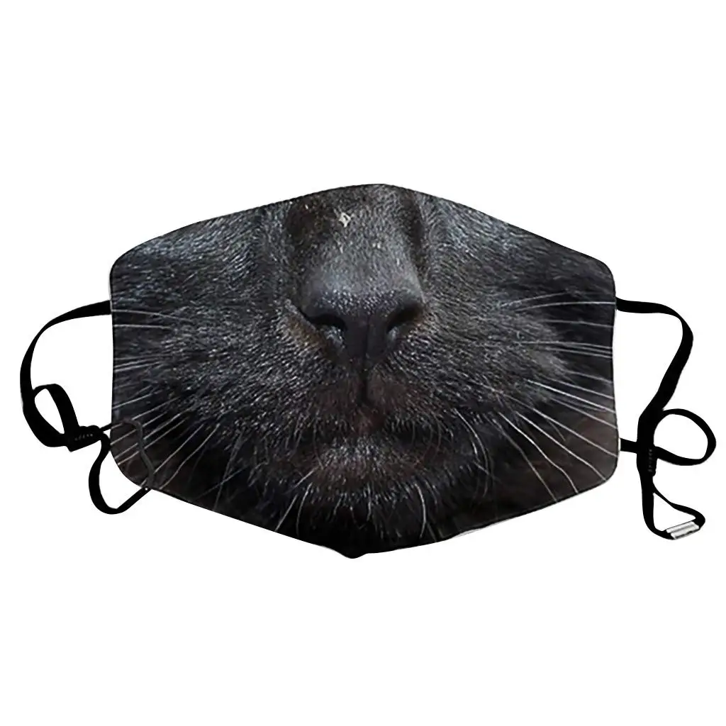 

Funny Animal Adult Printed Face Mask UV Protection Reusable Anti Dust Face Mask Breathable Washable Elastic String