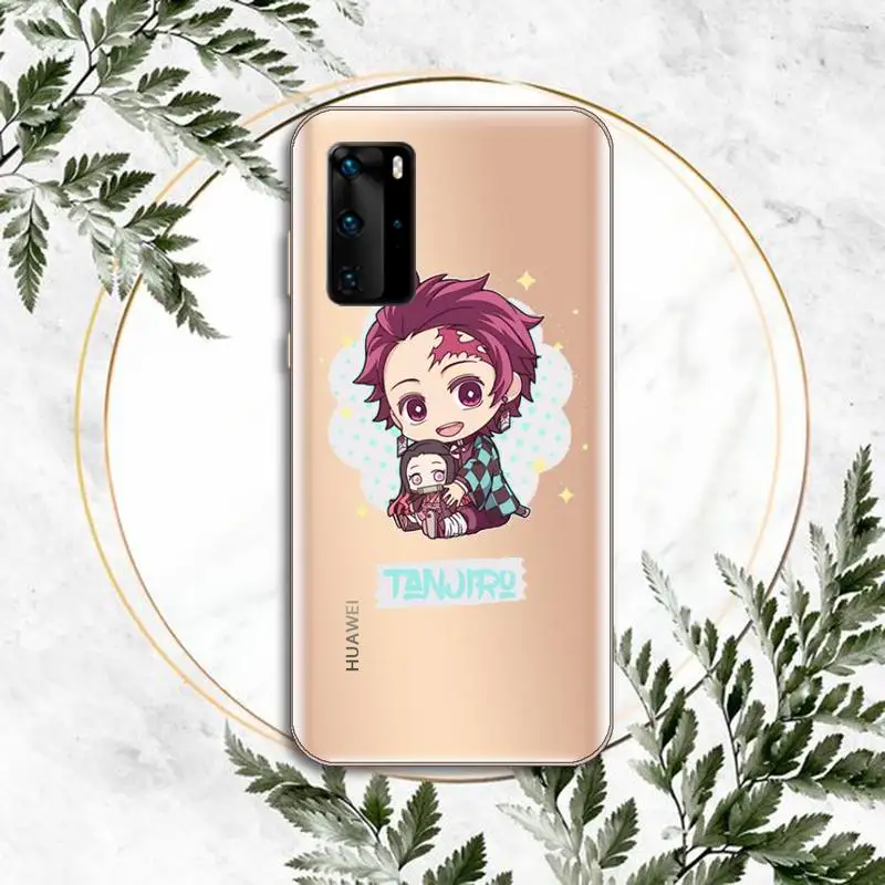 

Demon Slayer Kawaii Anime Phone Case Transparent for huawei honor P 40 30 20 lite Pro 10 i 8 9 x p smart 2019