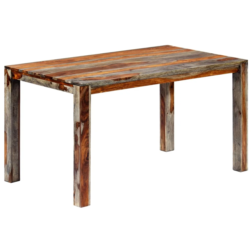 

Dining Table Gray 55.1"x27.6"x29.9" Solid Sheesham Wood