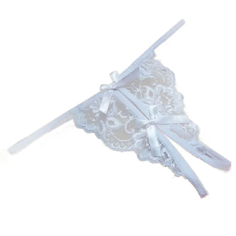 Women G String Open Fork Transparency Thongs Bow Sexy Lingerie Panty Strappy Panties Tanga T-back Seamless | Тематическая одежда и
