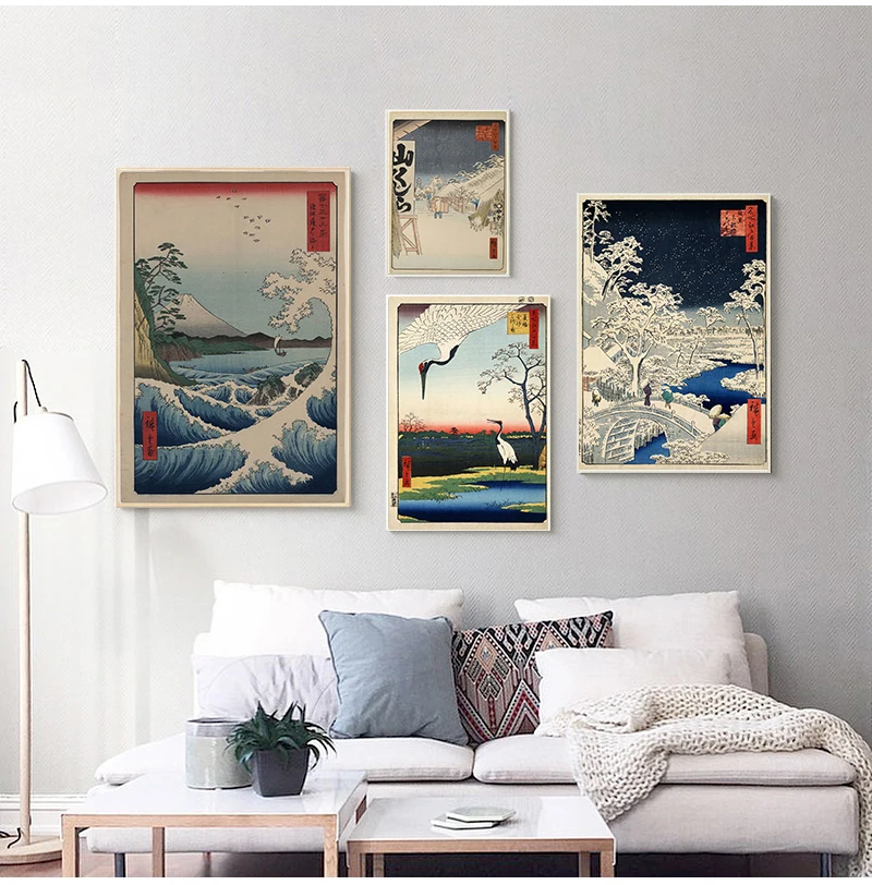 

Японский традиционный пейзаж, постер на холсте, Картина на холсте в японском стиле, Настенная картина, домашний декор на стену