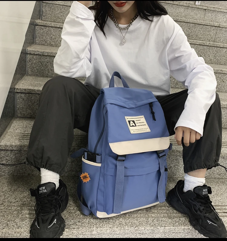 

BB090 High school students casual simple backpack ins fashion trend college student campus backpack