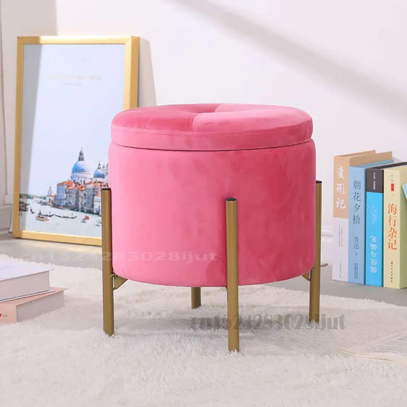 

Северная табуретка хранения дома Make Up табуреты Гостиная ткань диван стул творческий светильник роскошная круглая оттоманка скамья