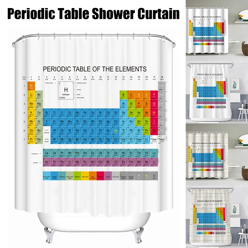 Горячая Распродажа периодической таблицы элементов фон Ванная комната душа