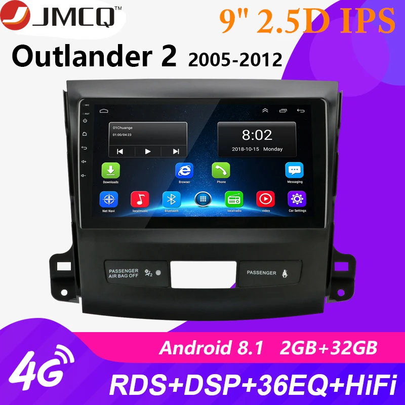 2 Din 2G+32G Android 8.0 Car Radio for Mitsubishi Outlander Xl 2 CW0W 2005-2012 Navigation GPS Coche Players DVD Head Unit RDS