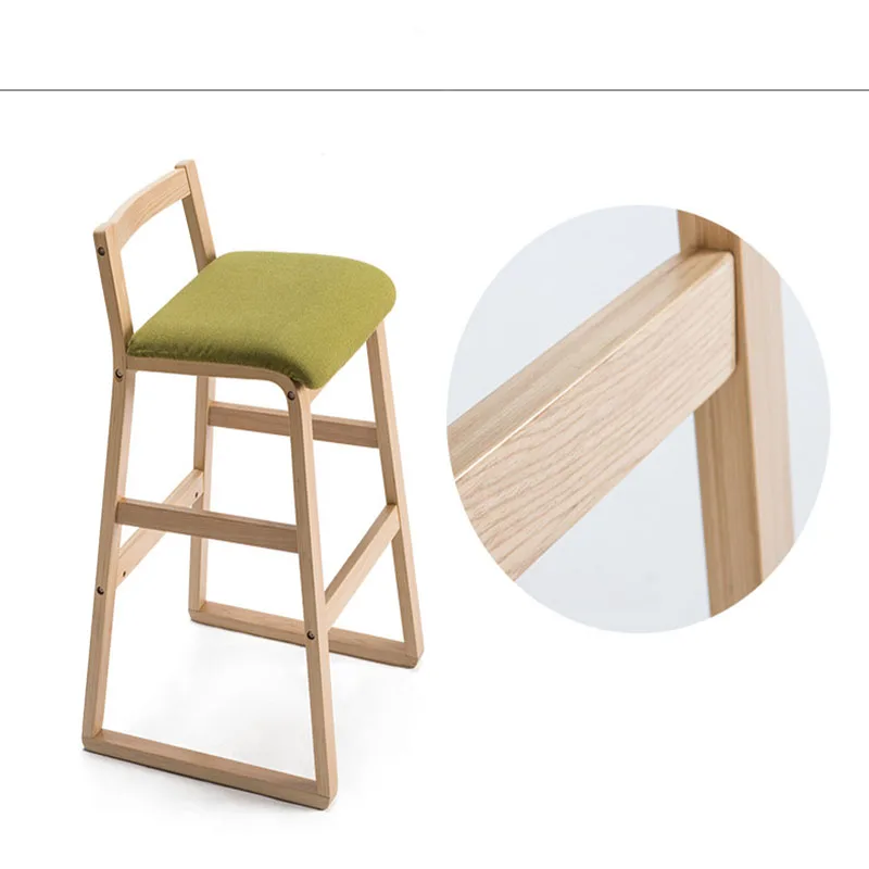 Барные стулья в стиле ретро из цельного дерева креативные высокие скамейки