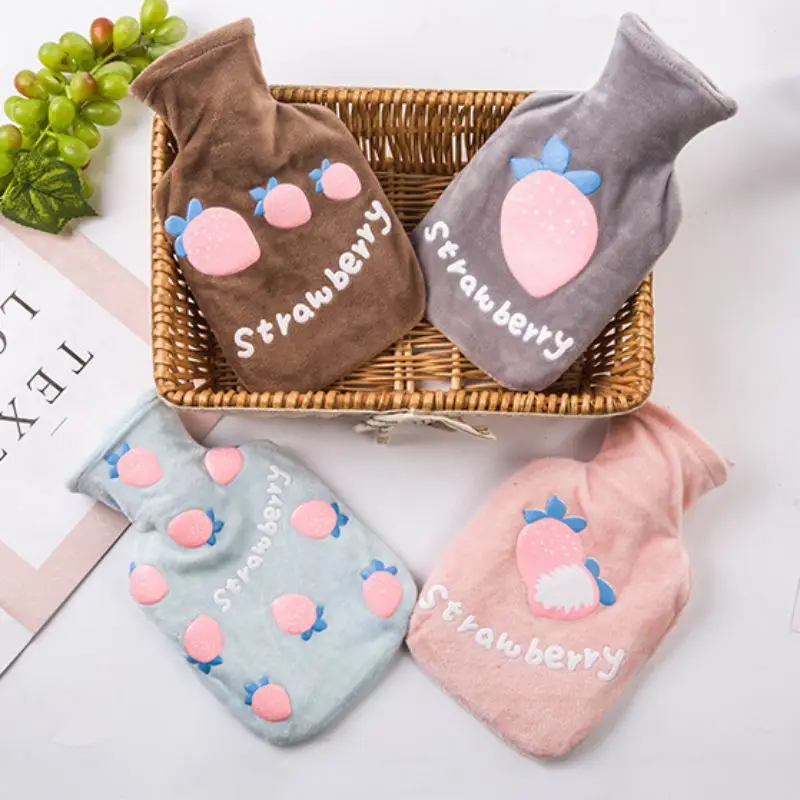 

Strawberry Plush Warm Water Bag Medium Hand Warmer Cartoon Plush Hot Water Bottle Home Appliances Household Heater