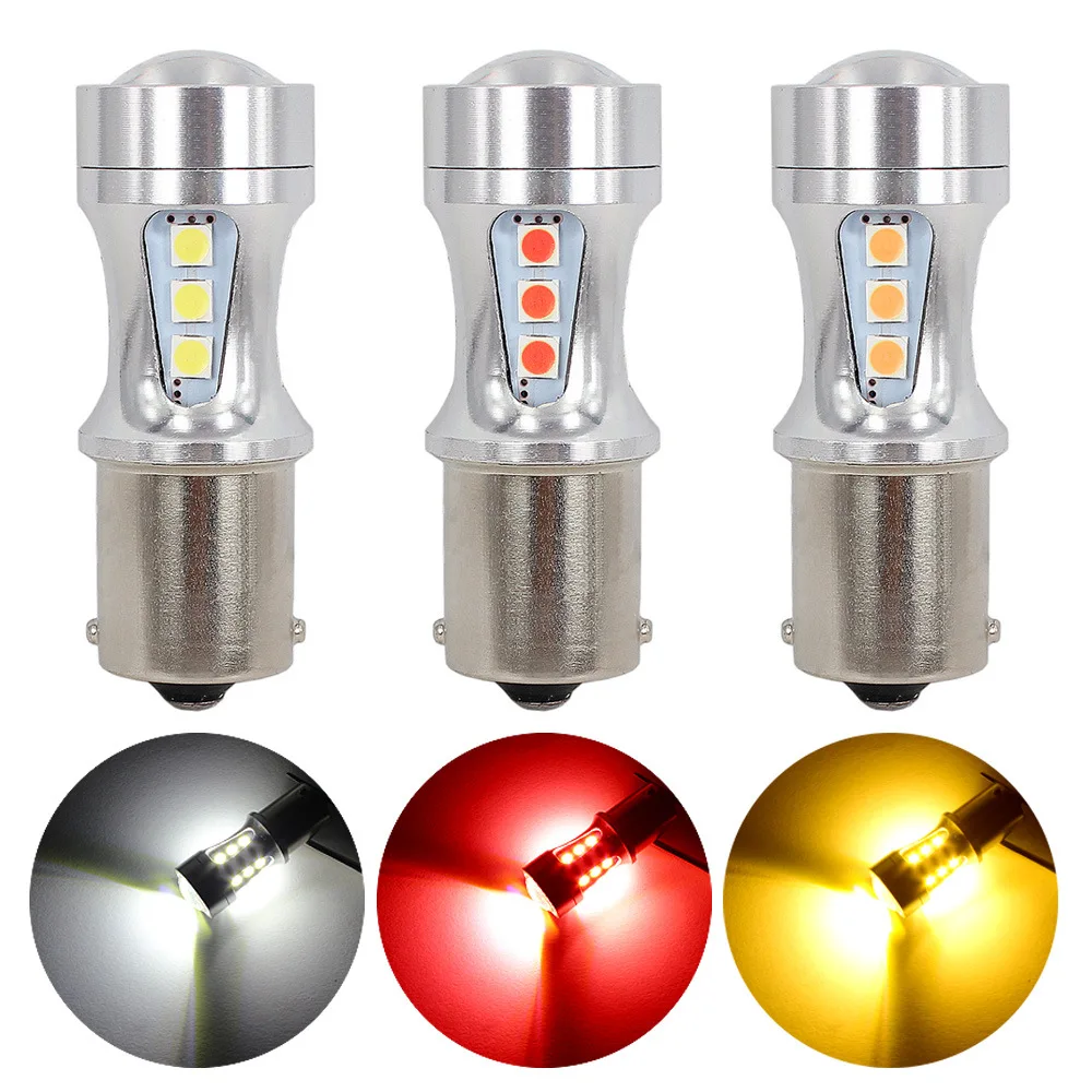 P21 5 Вт белый 3030 18SMD PY21W светодиодный T20 7440 7443 W21 W21W T15 1156 BA15S фонарь BAY15D 1157