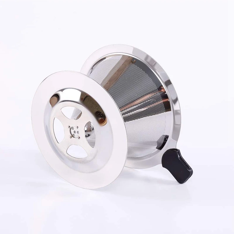 

Pour over Coffee Dripper Stainless Steel Coffee Filter, Reusable Coffee Filter Cone Coffee Dripper Bilayer Filter