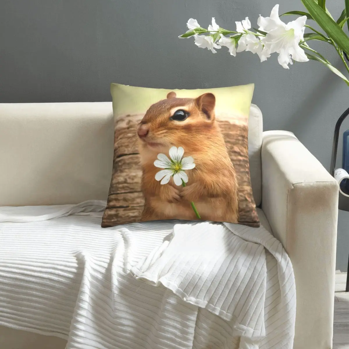

Chipmunks pattern print Cushion Cover Decorative Pillowcase Chair Seat Square Car Pillow Cover Home Living Textile
