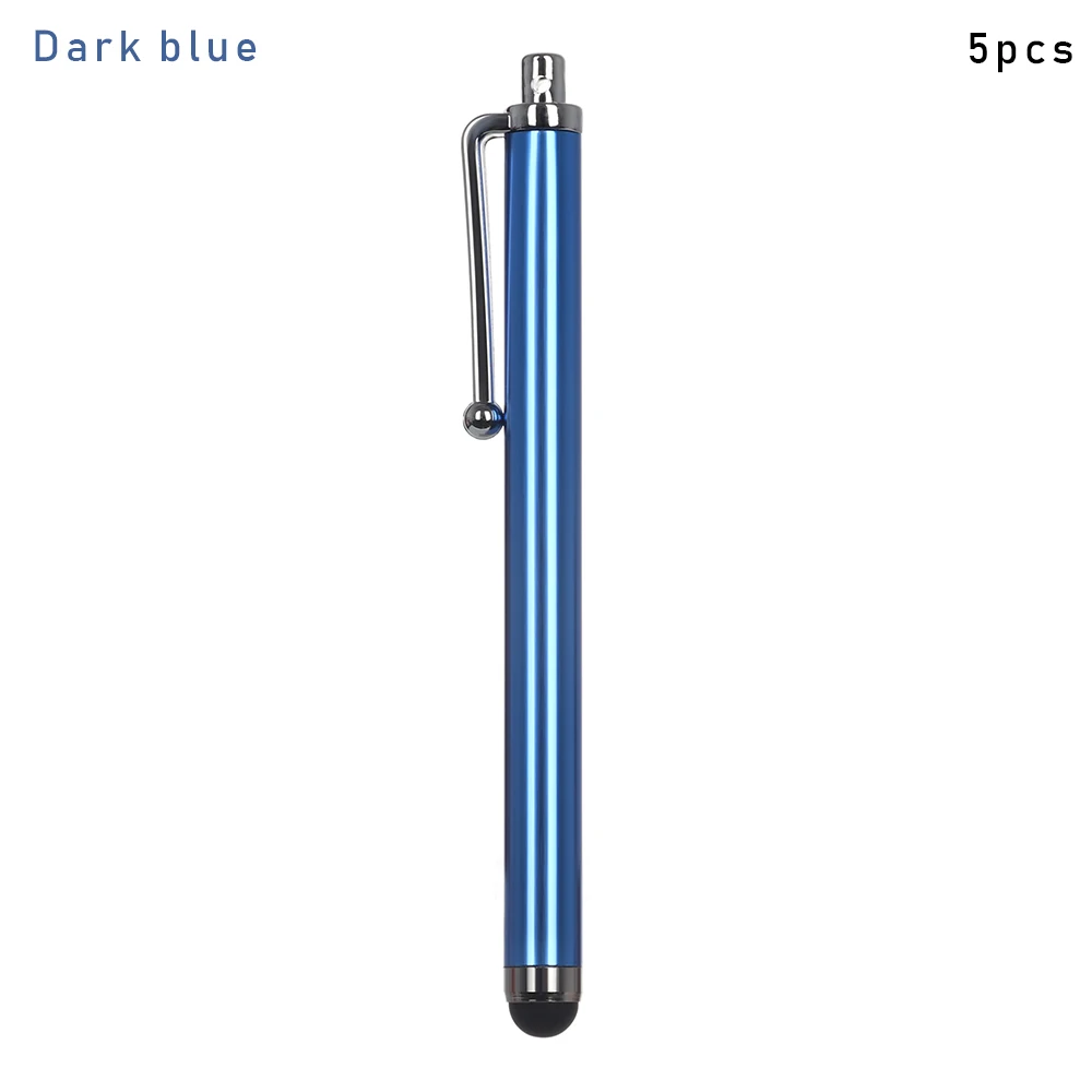 5pcs dark blue 5/10 шт. металлический ПК Экран стилус для сенсорного экрана, Аксессуары для мобильных телефонов, стилус для сенсорного экрана, Сенсорный экран Стилус для планшета iPad сотового телефона для samsung - Colors: 5pcs dark blue